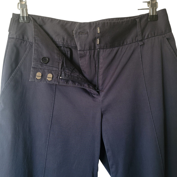 BCBGMaxaria Wide Leg Mid Rise Flat Front Dress Pant Old Money Slacks Size 04 - Picture 4 of 14